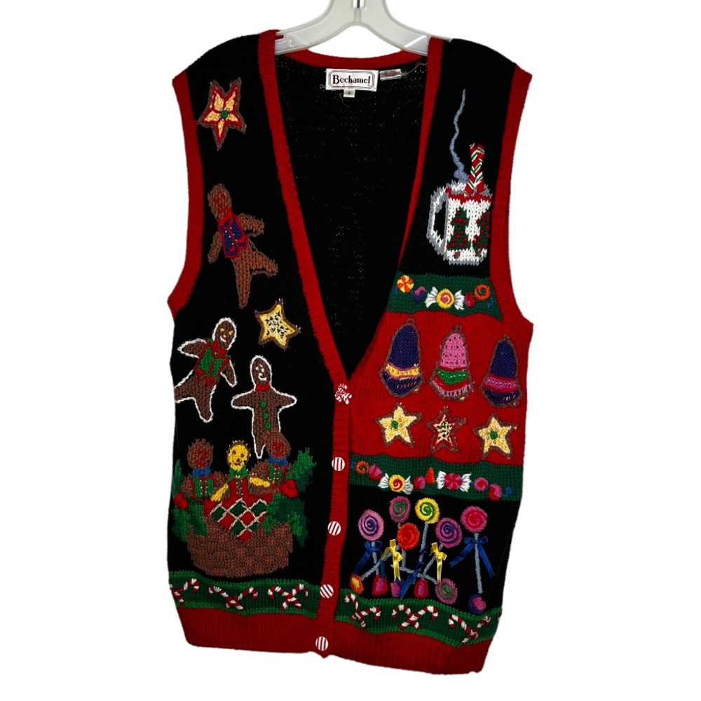 Vintage Bechamel Christmas Cardigan Sweater Vest